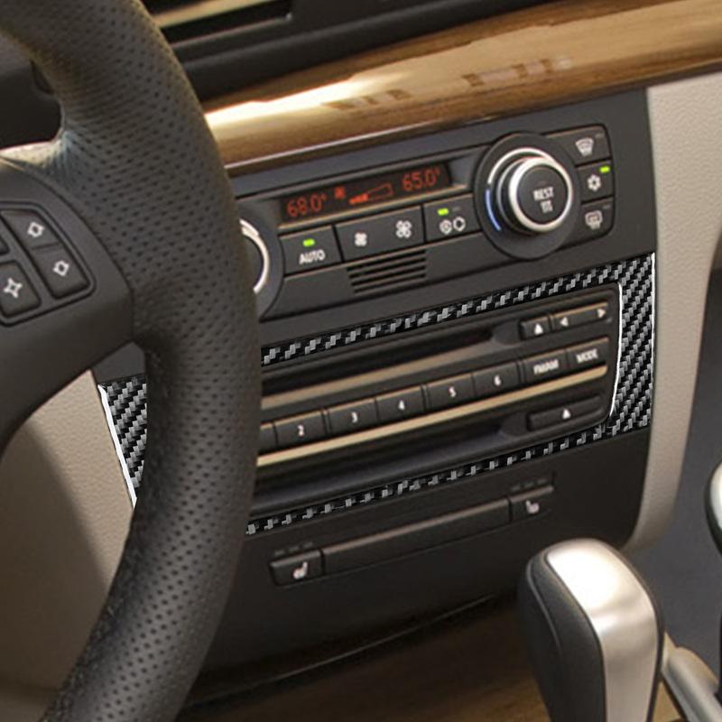 Carbon Fiber Auto Central Control CD Panel Frame Decoration Stickers Car Accessories For BMW 1 Series E81 E82 E87 E88 2008-2013