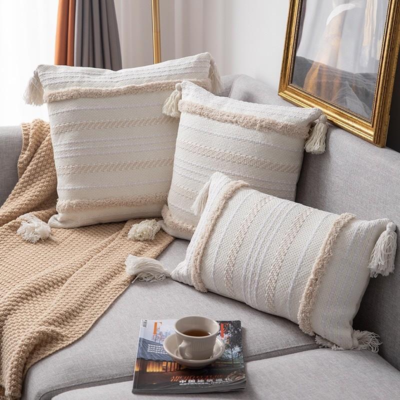 Nordic Ins Bohemian Style Tufted Retro Moroccan Ethnic Style Tassel Cushion Sofa Pillow Living Room Pillow