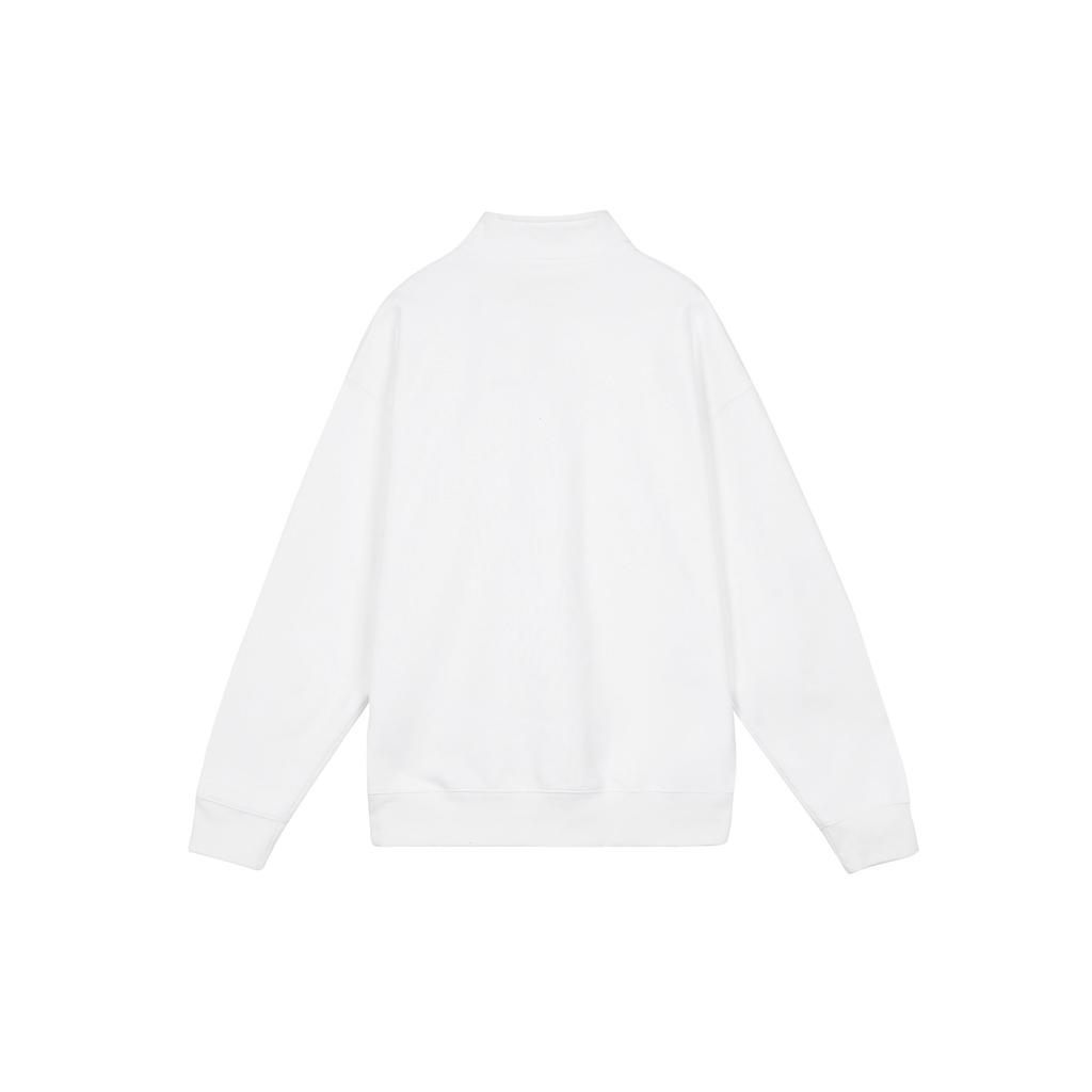 Nike Solid Logo Half-Zip Long Sleeve Sweatshirt Men Tops White DQ5210-100