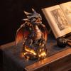Creative Shelf Decor Light Up Dragon Figurine, Resin Gothic Castle Statue, Decorative Unique Gift for Fans Fantasy Creature Ornament Home, Office