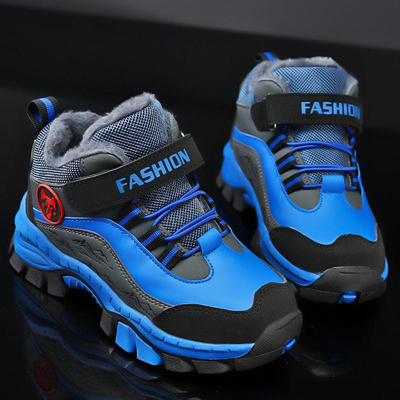 Winter Boots Kid's Snow Boots with Plush Anti Slip Wolf Claws Hiking Cotton Shoes