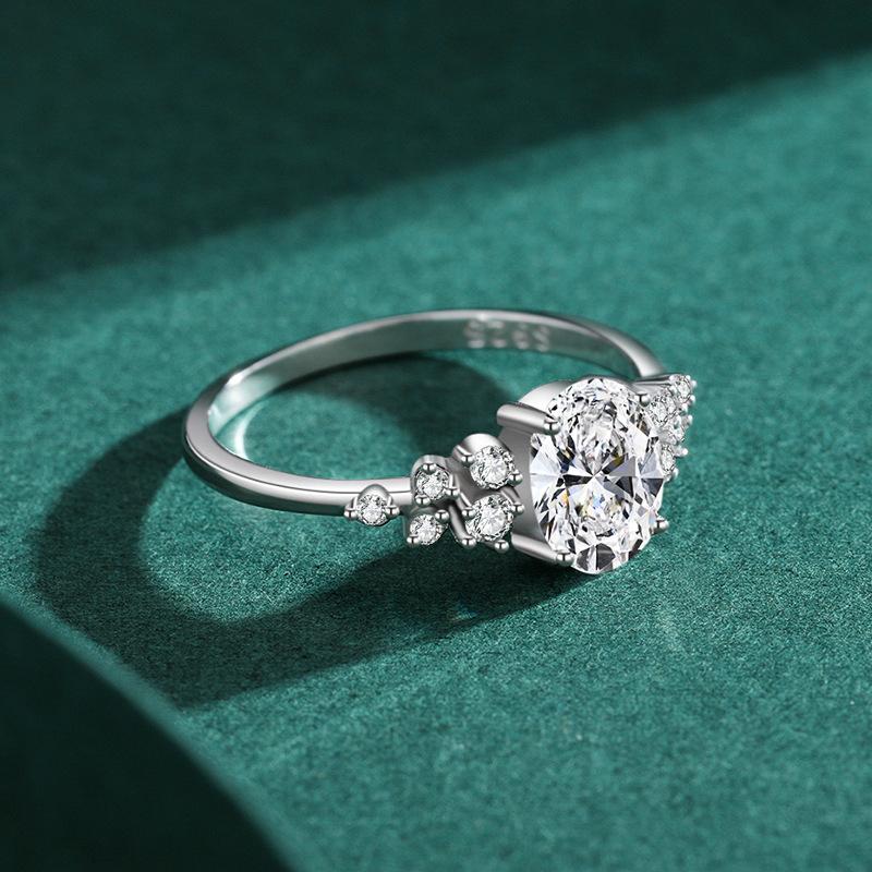 Tancise Classic 925 Sterling Silver  Zircon Ring Ladies Jewelry Wedding Promise Party Gift