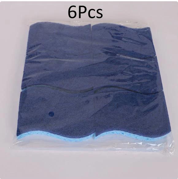1/2/6/12PCS Dishwashing Sponge Cleaning Cloth Sponge Wood Pulp Cotton Three In One Cleaning Kitchen Washing Dishes Pots Removing