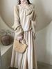Women's High-End Retro Ice Silk Midi Skirt - Cotton, Linen, Slimming Fit, Large Hem, Floor-Length, Spring/Summer 2026