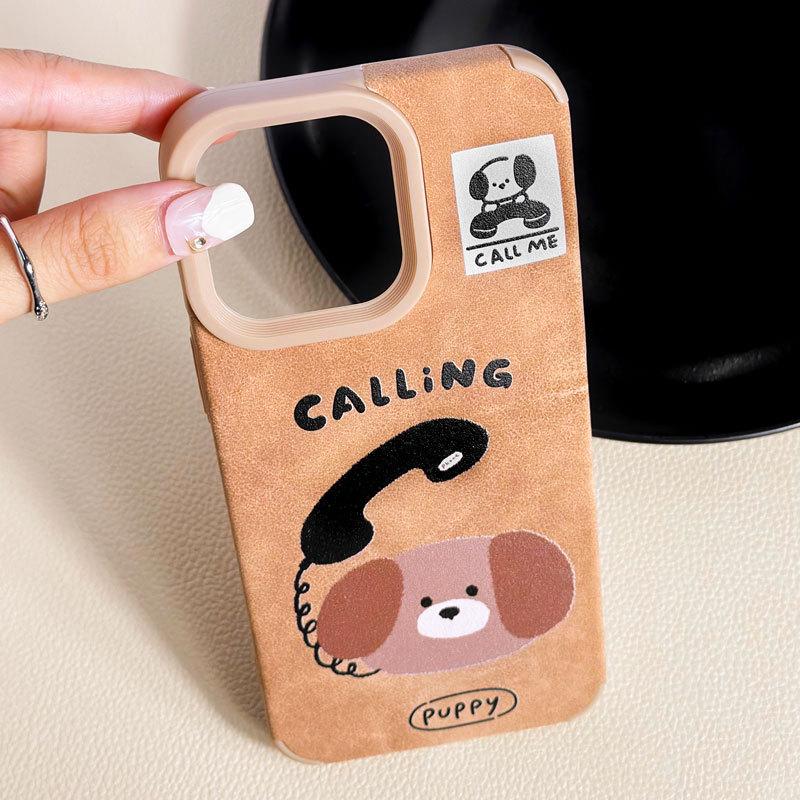 Zhitai Etui Skórzane na iPhone 16: Kreatywny kreskówkowy design dla iPhone 15 Pro Max, 14 Pro, 13, 12 i 11.