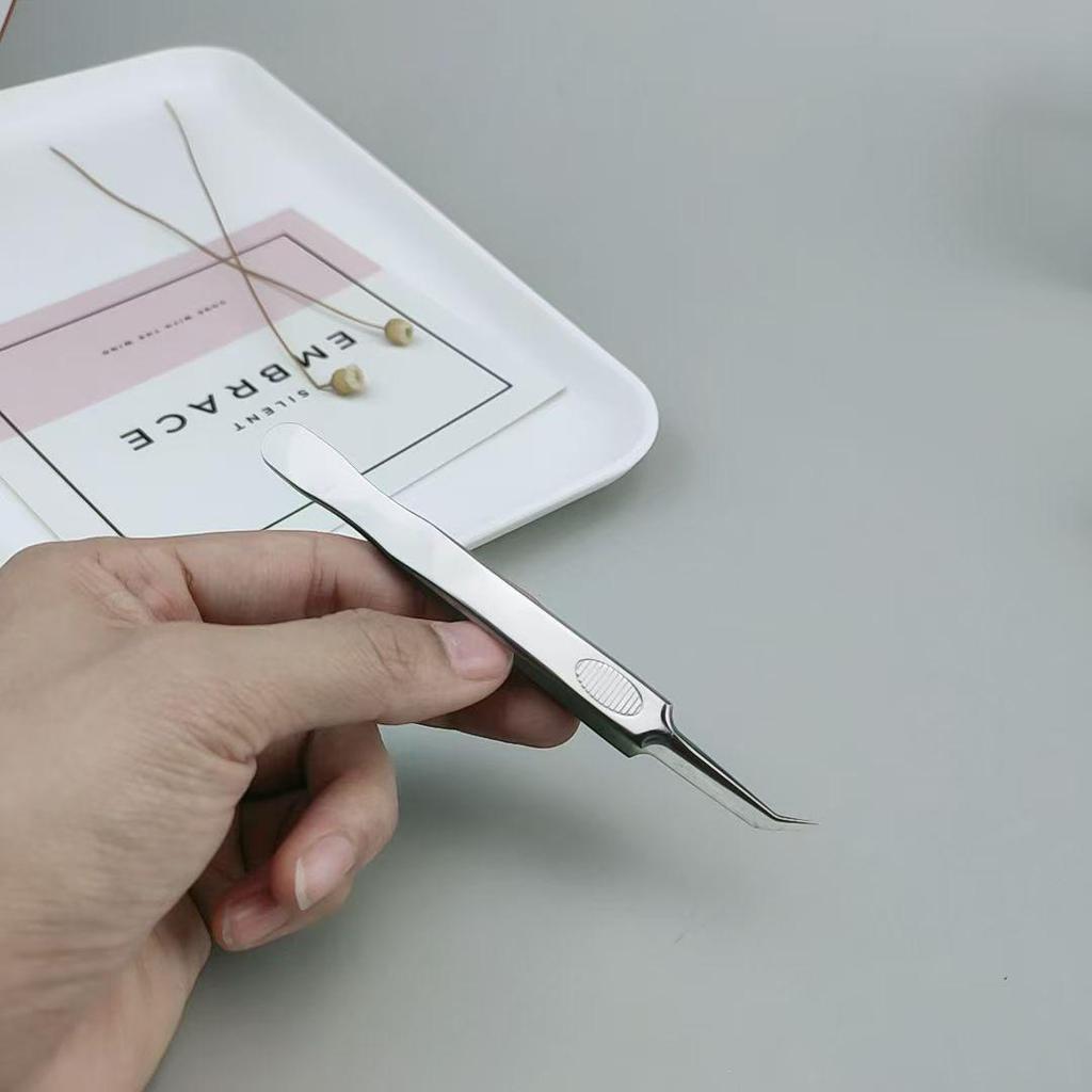 Stainless Steel Ultra-Fine Pimple Tweezers - Super Sharp Acne & Blackhead Removal Tool for Beauty Care