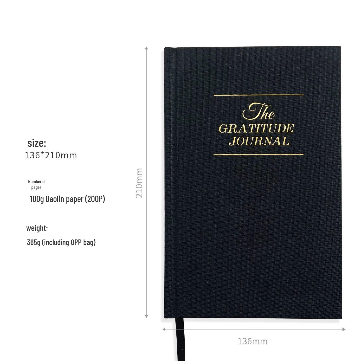 Cross-Border Gratitude Journal & Planner - Linen Fabric 210*136MM (Cover Size)