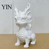 Hand Painted Blank Ornament 3D Printed Qilin Statue, Traditional Chinese Mythical Beast Figurine, Auspicious High Precision Dragon Scale Carving