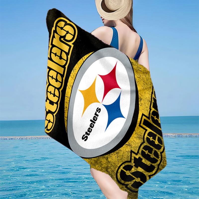 Pittsburgh Football Microfiber Beach Towel, Lightweight And Quick-Dry, for Summer Travel, Beach Essential, Swimming Pool