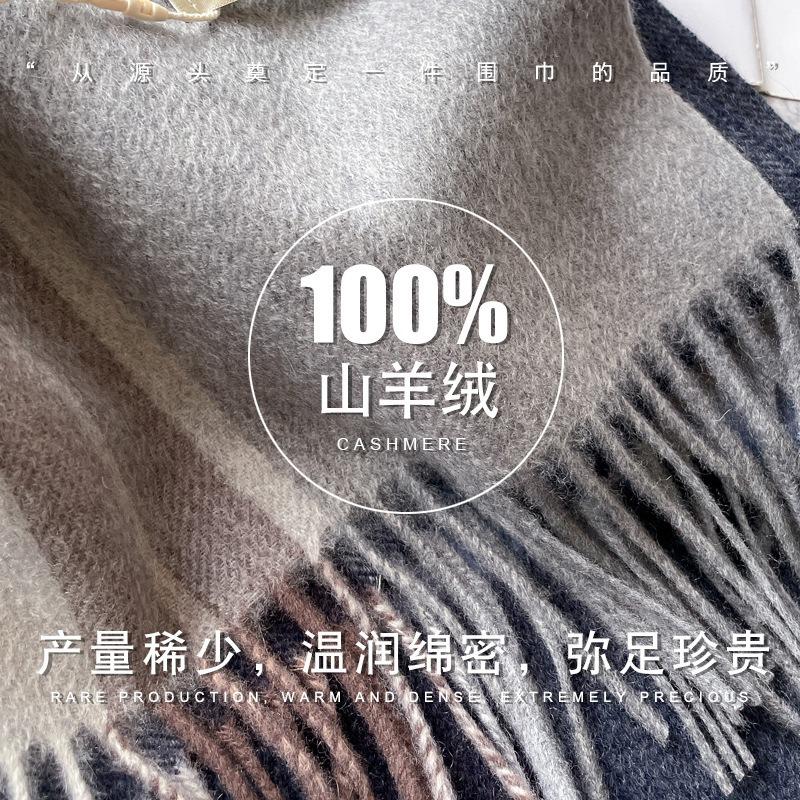 Cashmere Scarf Men's Winter British Classic Plaid Men's and Women's Long Versatile Warm Scarf Thick