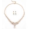 GemChic Women's New Exquisite Crystal Rhinestone Drops Leaf Sparkling Collarbone Necklace Earrings Two Piece Set Birthday Christmas Jewelry Gift
