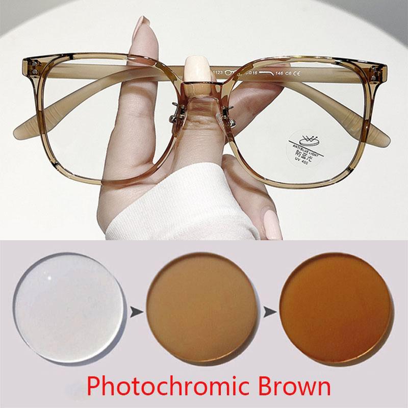 Oversize Square TR90 Frame Rivet Myopia Spectacles With Cylinder 0 -0.5 -0.75 To -6.0 , Hyperopia +0.5 To +6.0