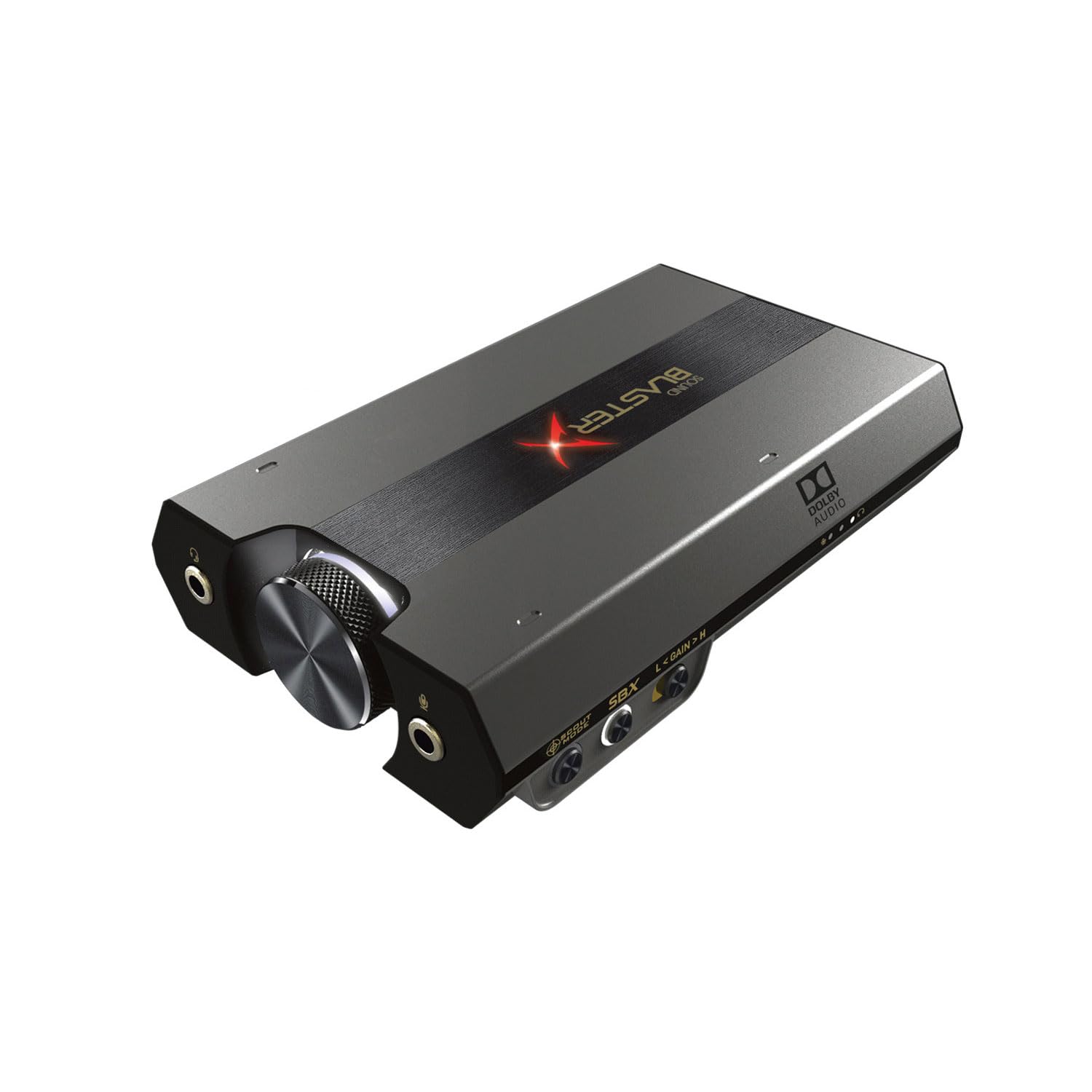 Creative Sound BlasterX G6 Portable Gaming USB DAC for and Switch High-Resolution PC, PS4, (SBX-G6, Black) nero