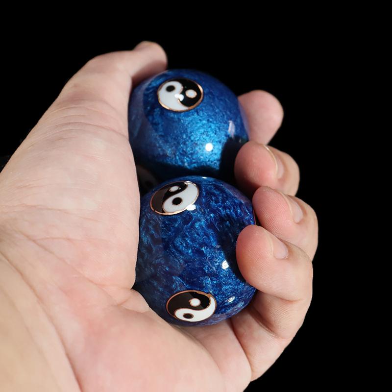 2Pcs Hand Massage Balls With Storage Box Chinese Exercise Handballs For Hand Exercise Stress Relief Therapy Massager