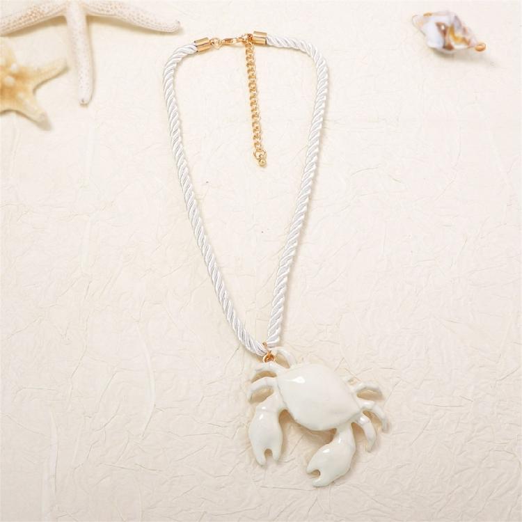 Stylish Crab Shaped Pendant Necklace Versatile Colors Trendy Jewellery Casual Beach Neckwear For Girls