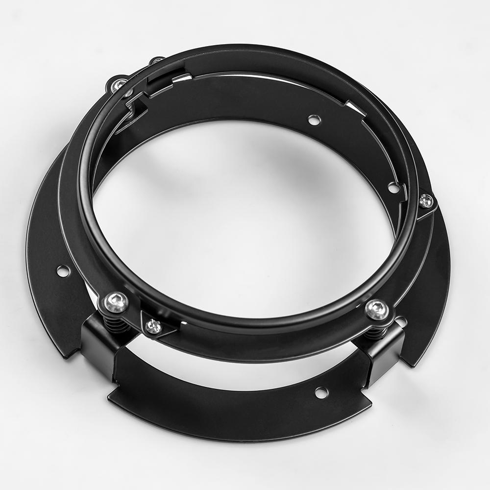 Universal Round 5 3/4" 5.75 Inch Motorcycle LED Headlight Mounting Bracket Motor Headlamp Mount Brackets Ring Black/Silver