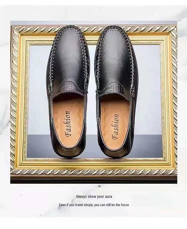 Mocassini da Uomo in Pelle Slip-On per Primavera e Autunno - Scarpe Casual da Guida con Suola Morbida