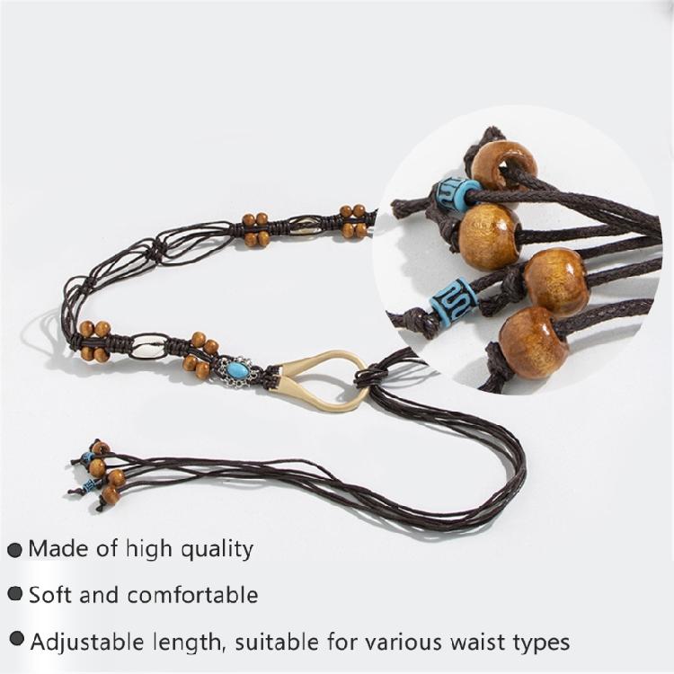 Woven Beads Belt Sexy Waistband with Beads Waistband for Girls Ladies