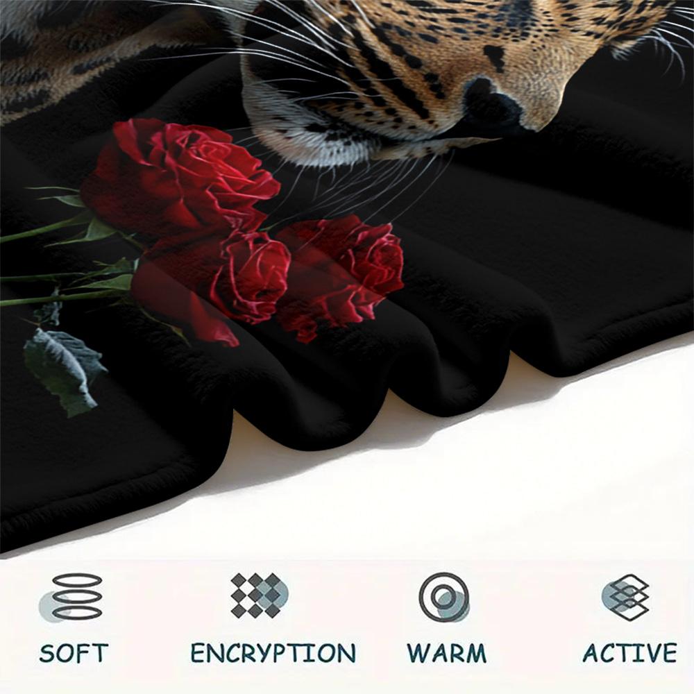 Leopard Print Flannel Blanket, High quality Comfortable for All Seasons, Home Decor, Warmth and Comfort, Perfect for Christmas Gifts