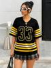 Amerikanisches Baseball-Nummer-bedrucktes kurzärmeliges T-Shirt V-Ausschnitt Locker Trendige Streetwear Y2K Top Sommer Damen-T-Shirts