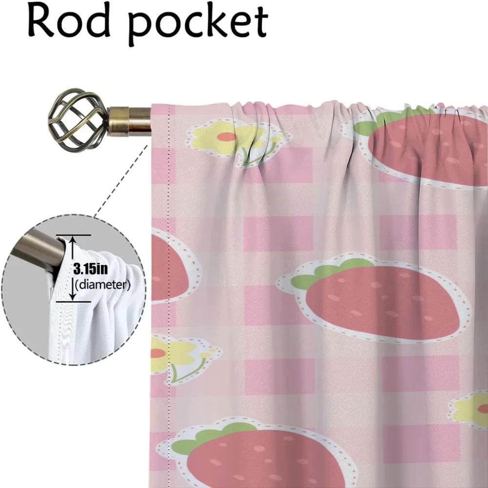 Cute Kitchen Curtains for Living Room Shades Window Curtain Home Interior Curtains 2 Pieces Tulle for Bedroom Partition Blackout