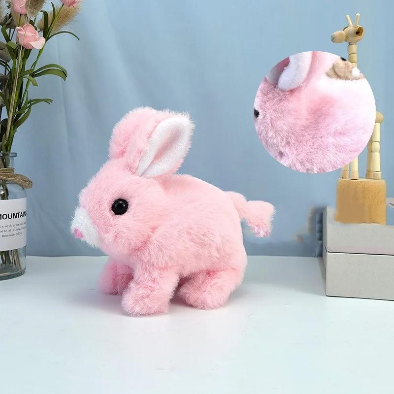 Robot Rabbit Pet Plush Electronic Bunny Toy Walking Jumping Running Shake Ears Electric Animal Kids Birthday Christmas Gift Toy