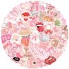 10/30/50pcs Romantic Pink Ins Style Cartoon Stickers Bow Girl Aesthetic Decals DIY Suitcase Phone Notebook Cute Sticker Toy Gift