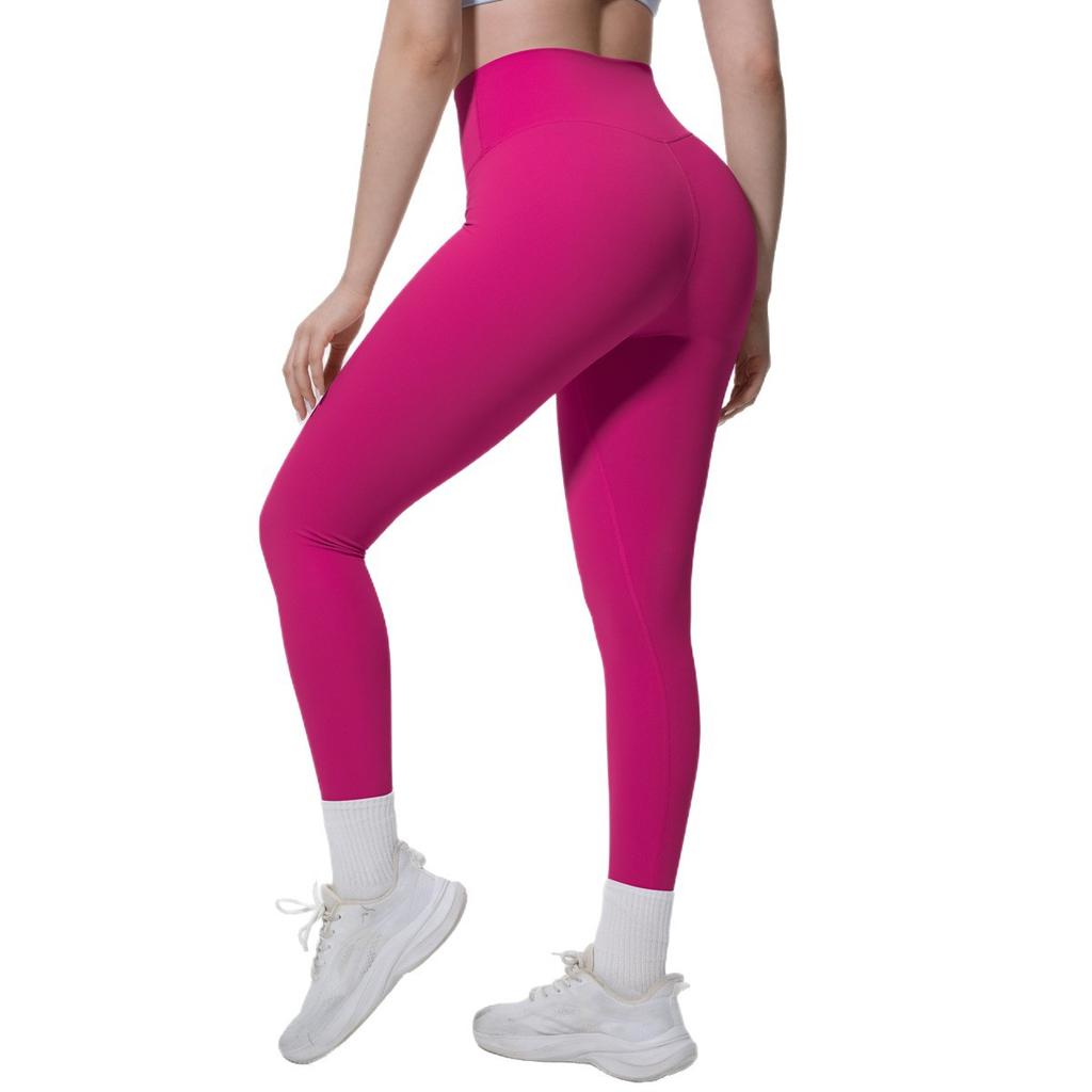 Leggings de course et d'entraînement taille haute, moulants; leggings de fitness push-up; leggings de yoga sexy, moulants, de couleur unie pour le Pilates