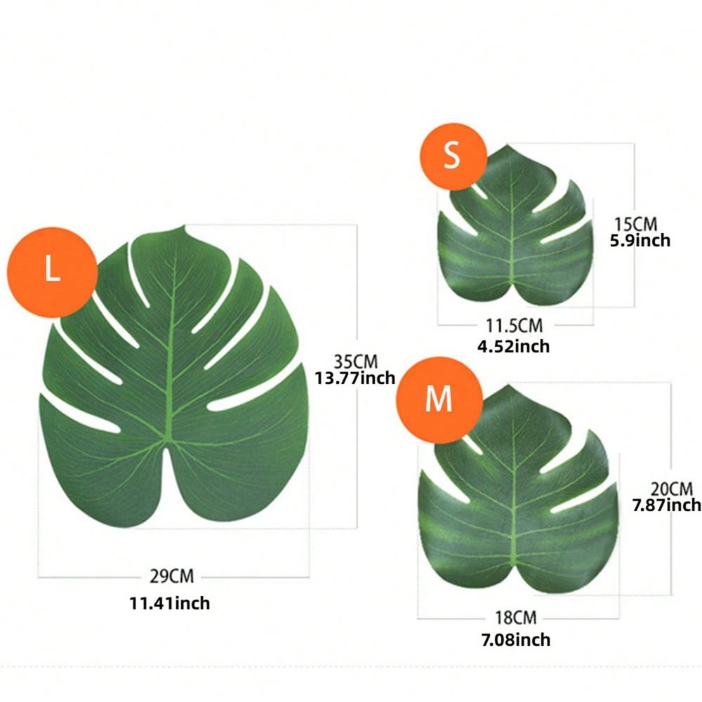 12pcs Tropical Palm Leaves Artificial Leaf Decor Wedding Decoration Green Jungle Plant Leaf Hawaiian Luau Home Party Decoration5