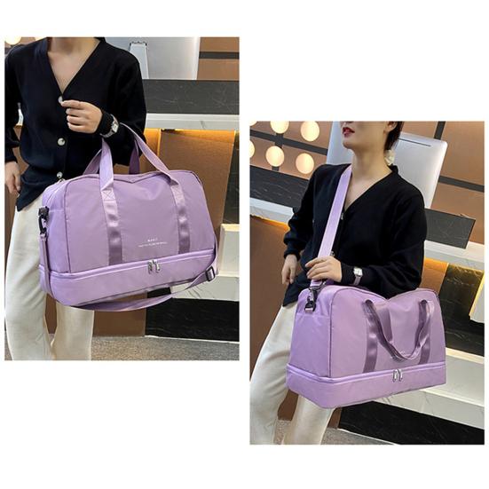 Travel Bag Dust-proof Large Capacity Nylon Dry Wet Separation Duffle Bag for Women