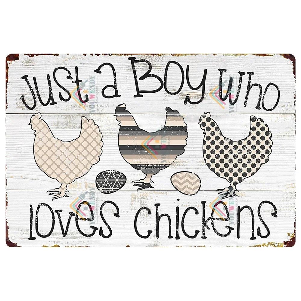 Retro Tin Sign I Love My Ladies Vintage Metal Sign, Funny Chicken Farm Decor, Farmhouse Sign, Country Decor, 7.9x11.8 Inch