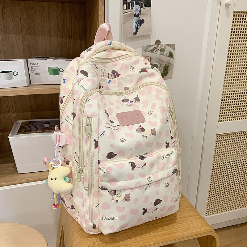 Schoolbag 2025 Schoolbag Female Korean Edition Junior Girl High School High School Large Capacity Mori Cute Printed Backpack