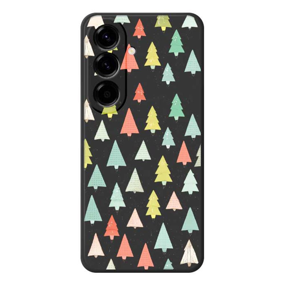 For Samsung Galaxy A56 5G Case Colorful Trees Pattern Printing Straight Edge TPU Phone Back Cover