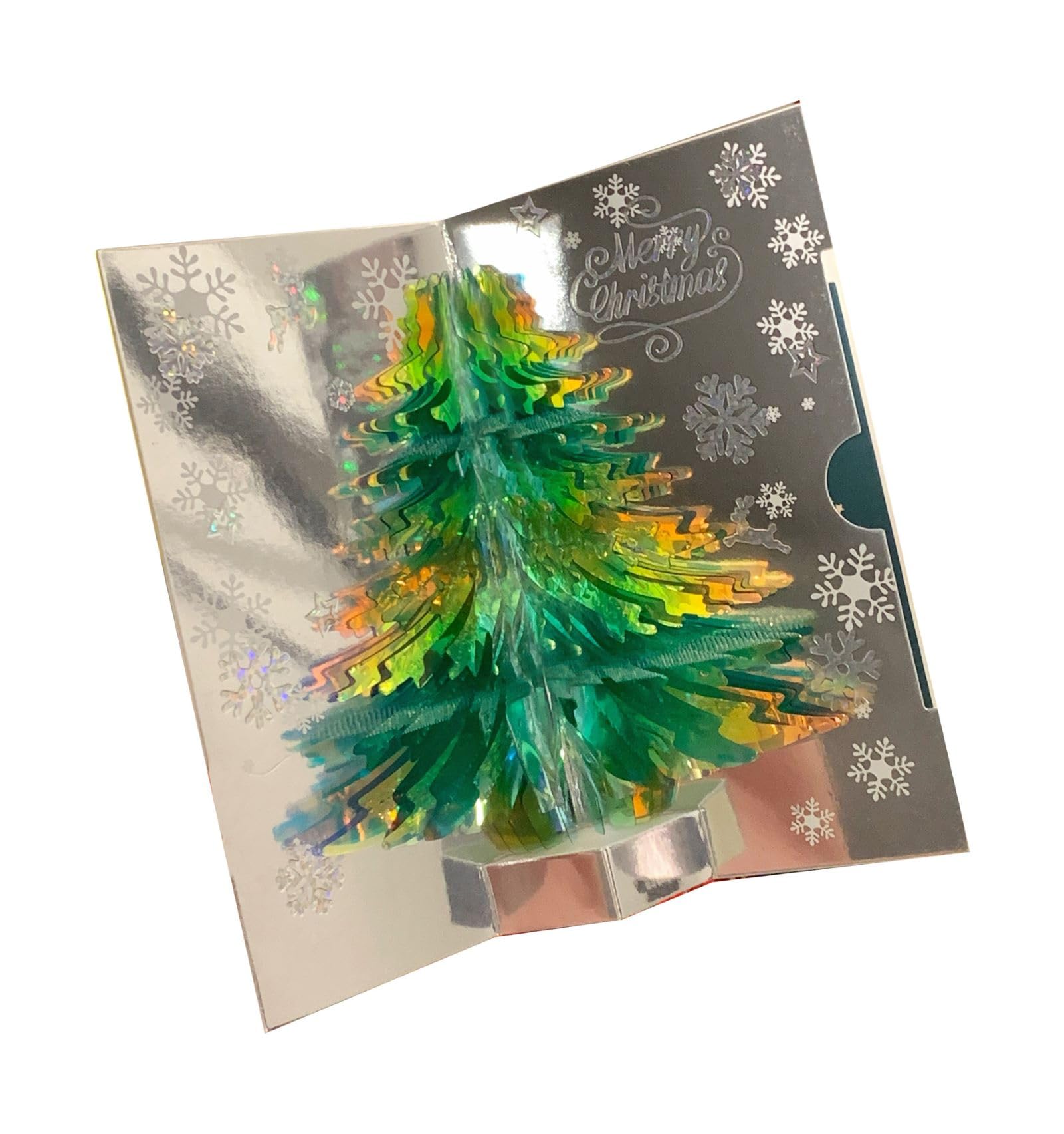 

CAWKAY 3D Christmas Tree Greeting Card with Music, Christmas 3D Pop-Up Card, Foldable, Celebration Gift (Green)
