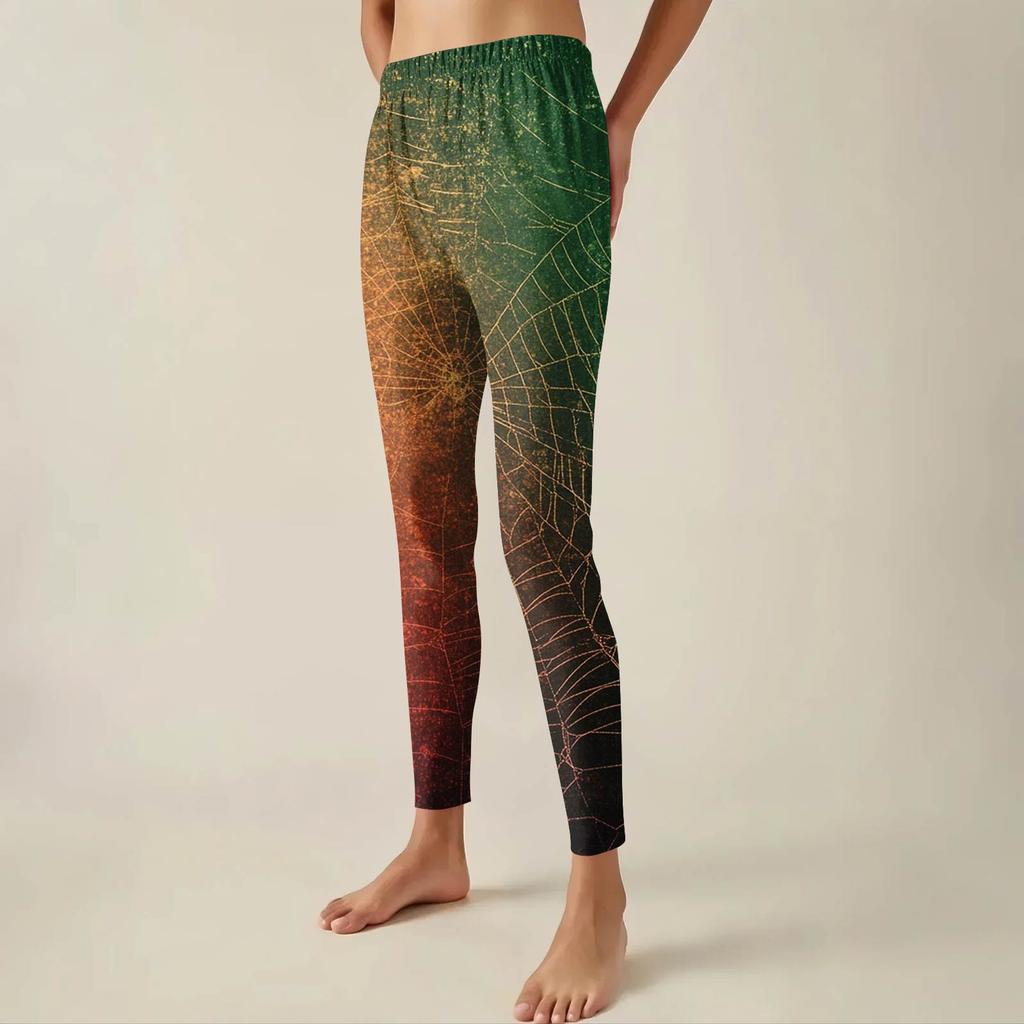 Women's Pants Halloween Printed Stretchy Soft Bottoms Casual Home Sleeping Pants