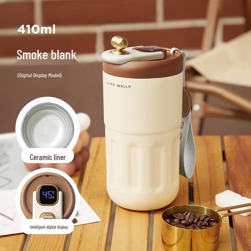 RELEA Ceramic Lined Digital Display Thermos Cup