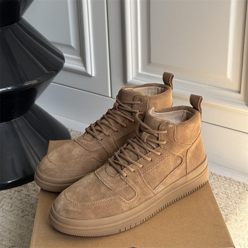 

Snow boots men s fleece thickened winter new sheepskin fur integrated cold-proof and non-slip high-top wool boots warm cotton shoes 40