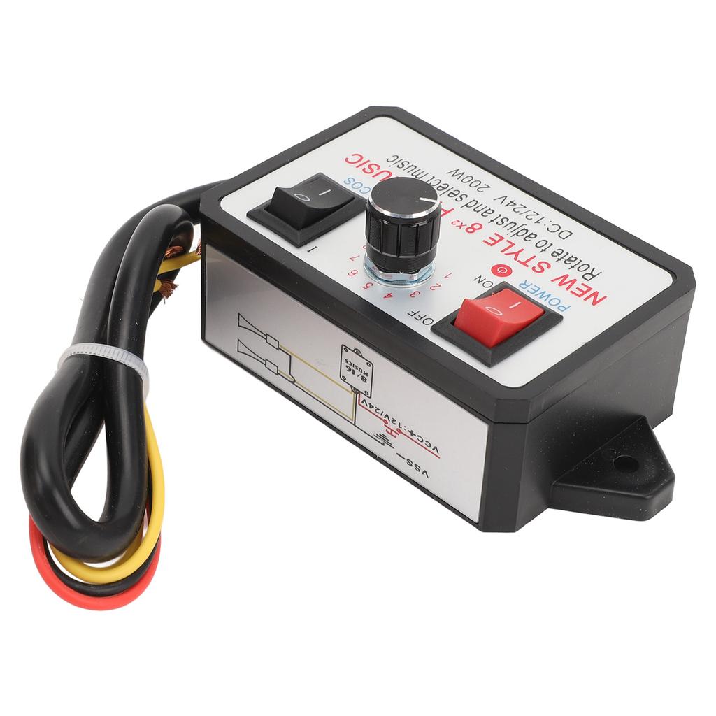 Car Horn Controller 16 Sound Effect Adjustable DC 12V 24V Dual Tone Car Horn Controller Unit for