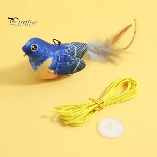 Interaktives Katzenspielzeug mit zwitscherndem Vogel, realistischer Plüschvogel mit Feder, berührungsaktiviertes Kätzchenspielzeug mit lebensechtem Zwitschergeräusch für Hauskatzen zur Linderung