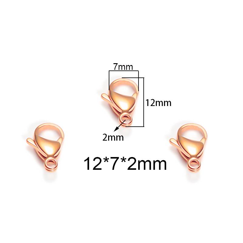 Semitree 25Pcs Stainless Steel Gold Black Lobster Clasps Jewelry Findings DIY Necklace Bracelet Making Accessories 9/10/12/15MM