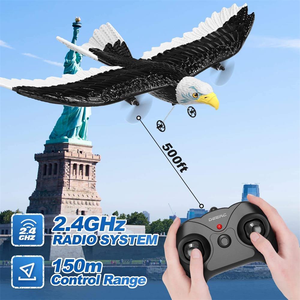 RC Plane Wingspan Eagle Bionic Aircraft Fighter 2.4G Radio Remote Control Hobby Glider Airplane Foam Toys for Children Kids Gift
