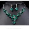 2022 Summer Retro Crystal Necklace & Earrings Set - European & American Fashion