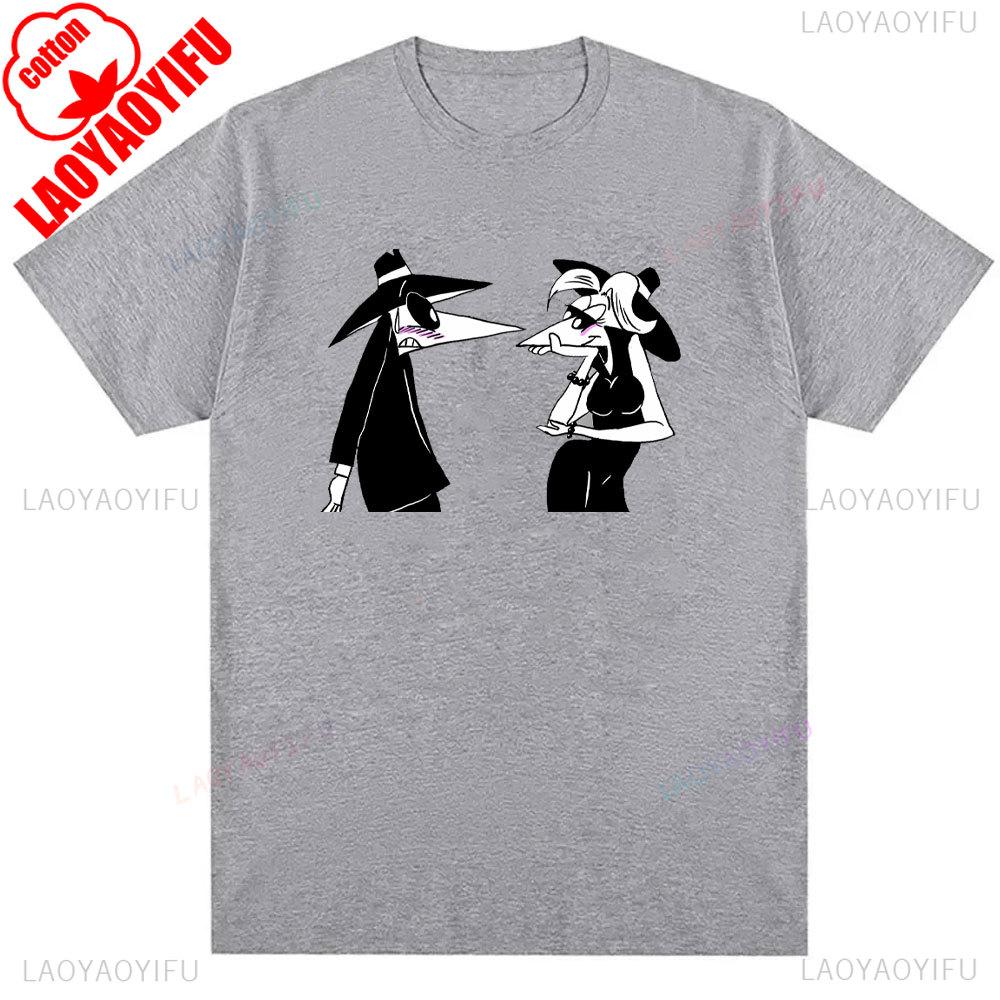 Mens Spy Vs Spy Graphic T Shirt Summer Cotton Crew Neck Retro 80s Cartoon Print Funny Humorous Vintage Style Fashion Tee Shirts