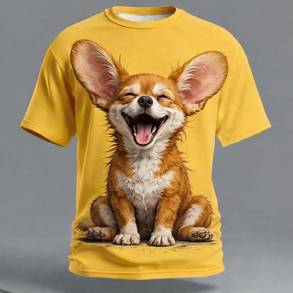 3D Printed Dog Face T Shirt Men Realistic Golden Retriever Puppy Big Eyes Graphic Tee Animal Lover Shirt Clothing