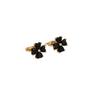Korean Black Four-Leaf Flower Luxury Earrings