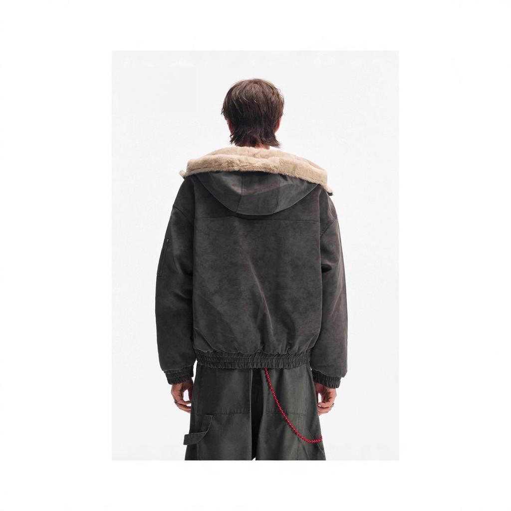Herren American Retro Patchwork Stehkragen Baumwolljacke - Dick, Warm, Trendy, Lockerer Schnitt mit Kapuze.