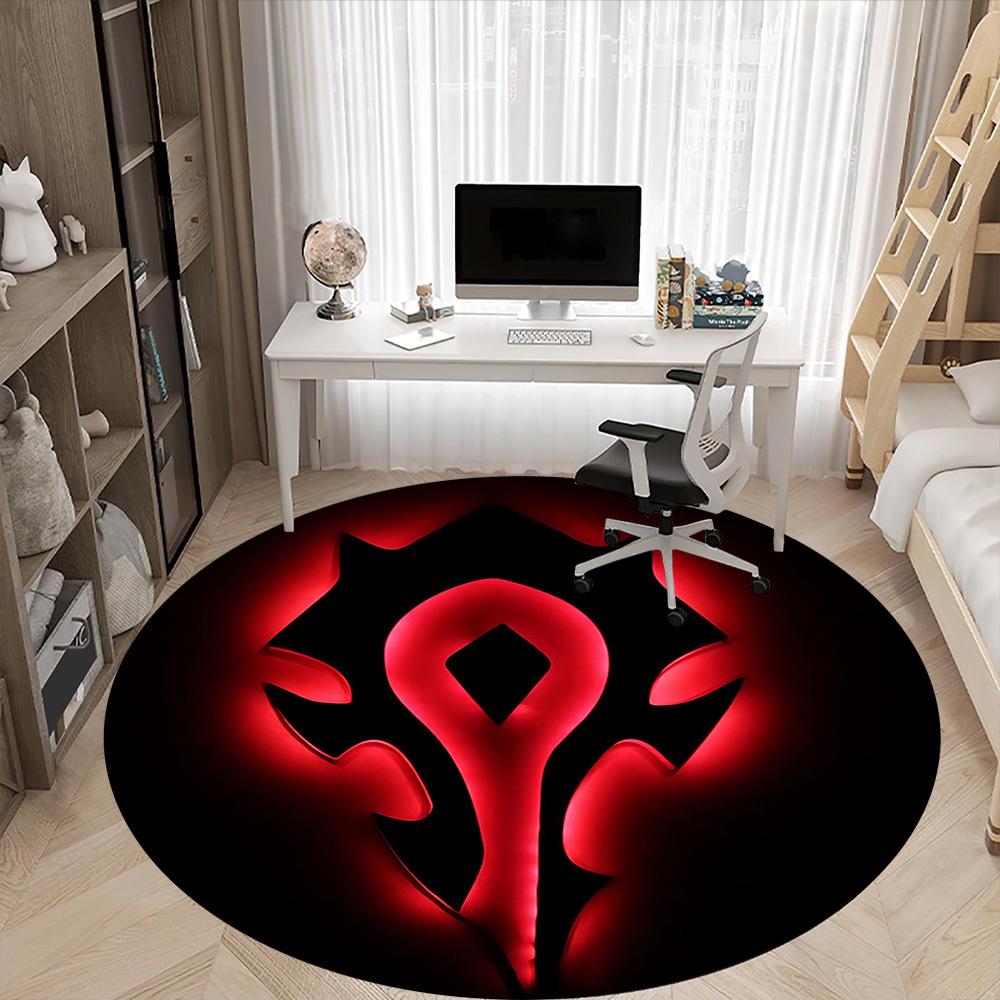 1pc World of Warcraft Carpet, Round Non-Slip Durable Large Size Office Carpet, Suitable for Office,yy250908041