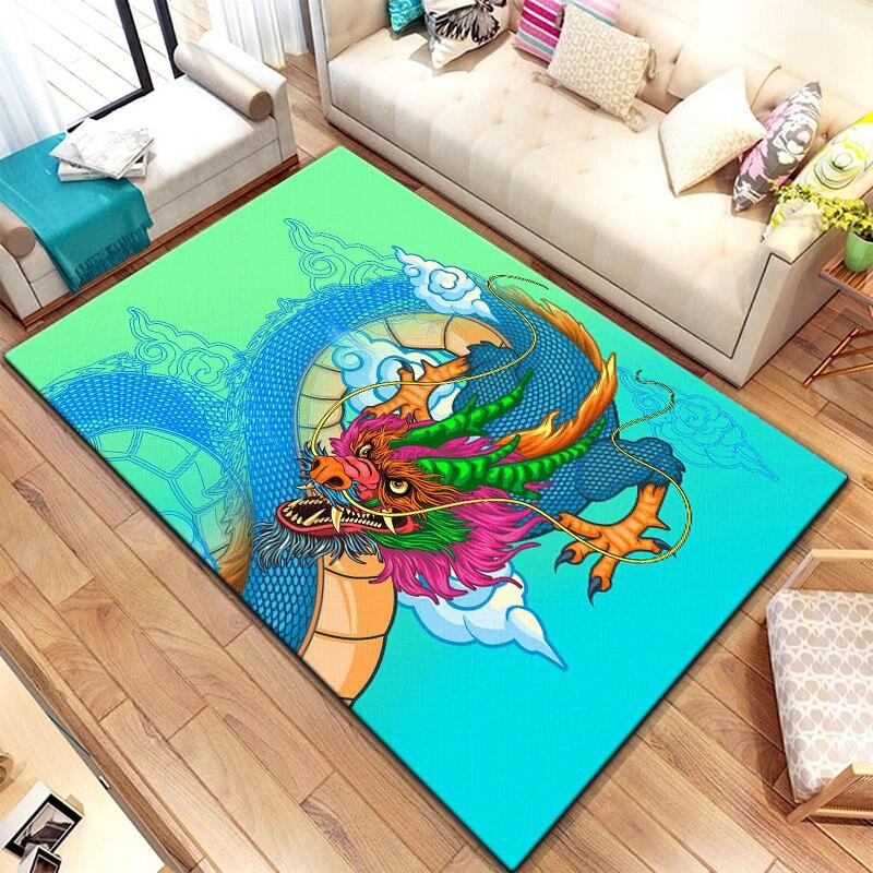 Alfombra personalizada HD de dragón chino, decoración del hogar, estera de camping, estera de cocina para baño, estera de yoga, alfombras para sala de estar
