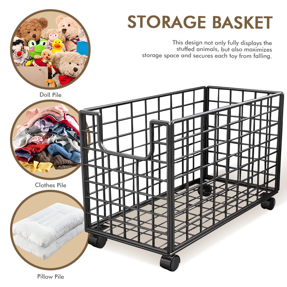 Stuffed Animal Organizer Metal Plush Storage Organizer Storage Basket Kids Storage Bins for Storage of Any Stuff