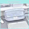 Student Canvas Multilayer Pen Case With Large Capacity For School And Office Use